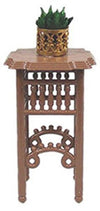 Melody Jane Dollhouse Brown Plant Stand with Plant in Pot Miniature Furniture