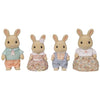 Calico Critters Milk Rabbit Family - Set of 4 Collectible Doll Figures for Children Ages 3+