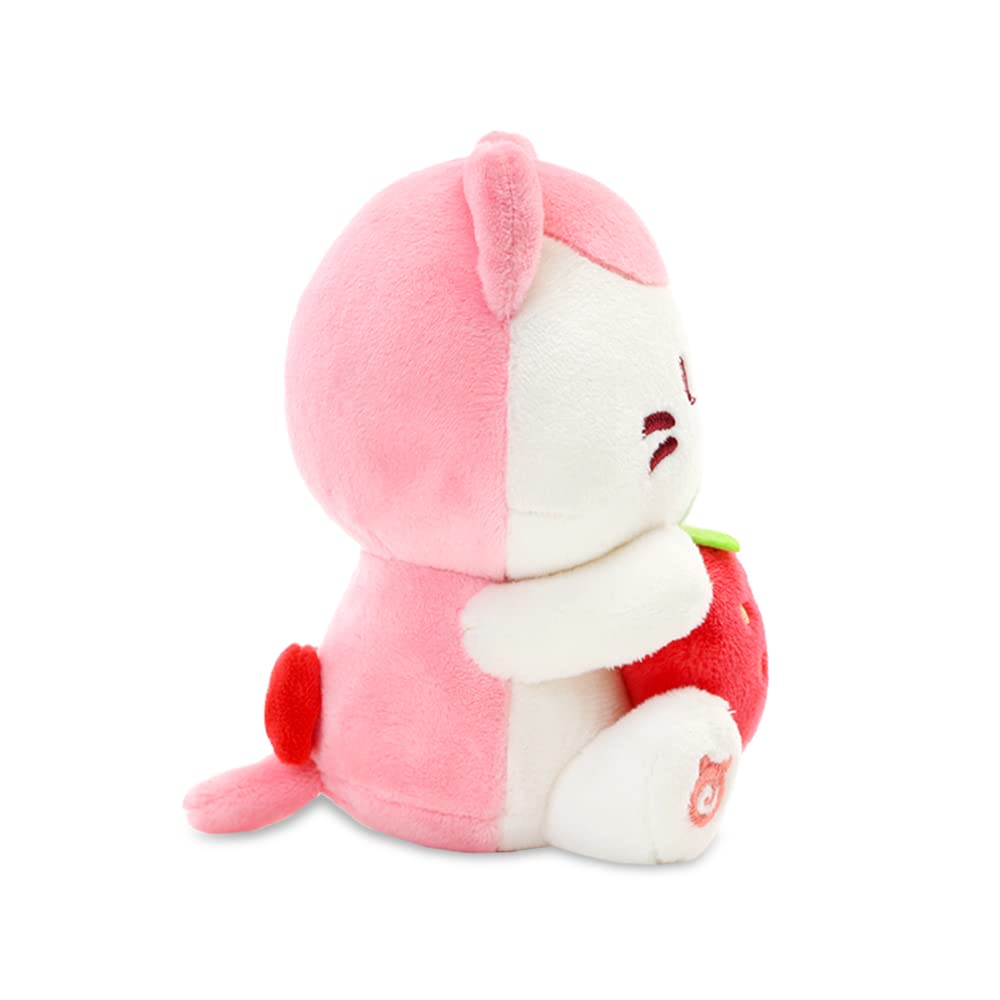 Anirollz Kittiroll Sitting Plush, Kawaii Kitty Cat Holding Strawberry, 6"