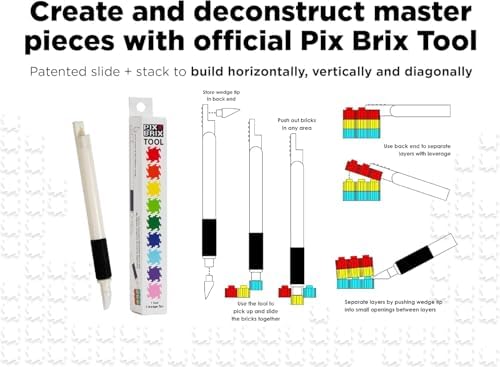 Pix Brix Pixel Art Kit Puzzle Bundle - 4,500-Piece Kit with 32 Color Palette (Light, Medium, Dark) - Interlocking Building Bricks for 2D and 3D
