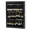 COMSREV 36 Souvenir Tea Spoon Display Case Wall Mount Lockable UV Protection Acrylic Door Wood Display Rack Stand for Spoon