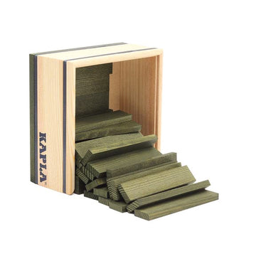 KAPLA 40 Squares Green - Wooden Construction Set - 40 Green Colored Building Planks - for Ages 3+