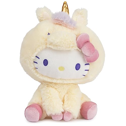 GUND Sanrio Hello Kitty 6" Plush Toy with Yellow Unicorn Outfit; Ages 1+