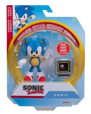 Sonic the Hedgehog 4" Articulated Action Figure Collection (Choose Figure) (Classic Sonic with Monitor)