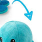 TeeTurtle Reversible Octopus Plushie 4-Inch Angry Light + Dark Blue Two-Sided Flip Plush Toy with Embroidered Details - Cute Mini Collectible Plush