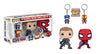 Funko POP Marvel: Civil War Hawkeye Spiderman, Iron Man & Captain America Keychain