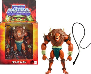 Masters of the Universe Origins Action Figure Deluxe Beast Man Cartoon Collection, 5.5-inch 1980s TV Villain, Detailed Design