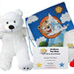 Stuffems Toy Shop Make Your Own Stuffed Animal 16" Tundra the Polar Bear - No Sew - Kit with Cute Backpack!