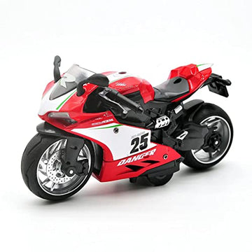 CYYSFIVQZ Toy Motorcycle,Pull Back Motorcycle Toy with Sounds and Lights,1:12 Scale Motorcycle Model Toy for Kids, Pull Back Vehicle for Age 3+ Year