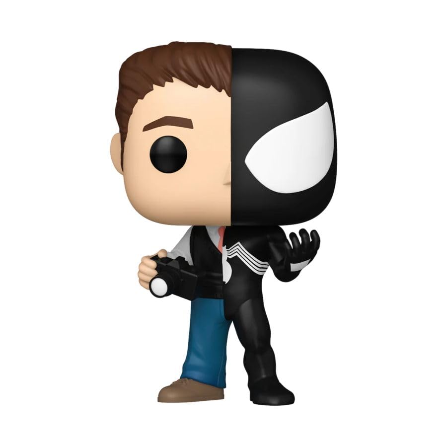 Funko Pop! Marvel #1478 Peter Parker/Symbiote Suit Vinyl Bobblehead, 3.8 inches, Shop Exclusive