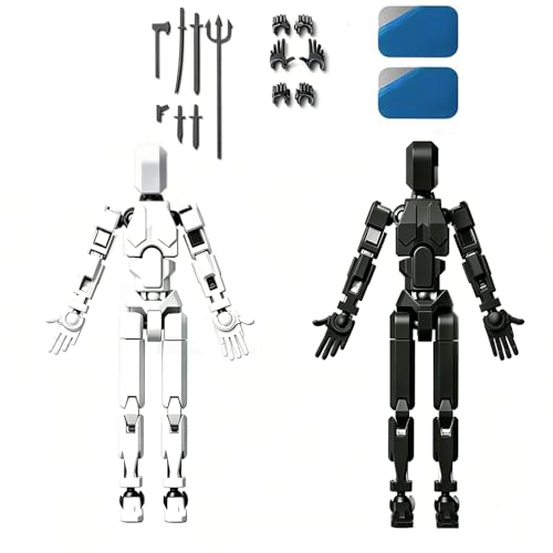 T13 Toy Titan 13 Action Figure Set with Metal Chassis?Assembled?, Robot Action Figure Robo 13 Action Fidget Toys Dummy Figure Articulated, Lucky 13