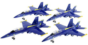 Playmaker Toys ?? United States Navy Blue Angels F/A-18 Super Hornet Fighter Jet 9 Inch Die Cast Metal Model Toy with Pullback Action (Complete 6 Set)