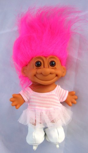 My Lucky Troll Ice Skater Troll Doll (Hot Pink Hair) by Russ Berrie