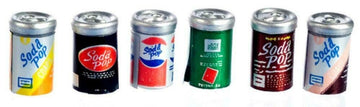 Dolls House Miniature Pub Accessory 6 Pop Soda Cans 512