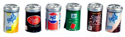 Dolls House Miniature Pub Accessory 6 Pop Soda Cans 512