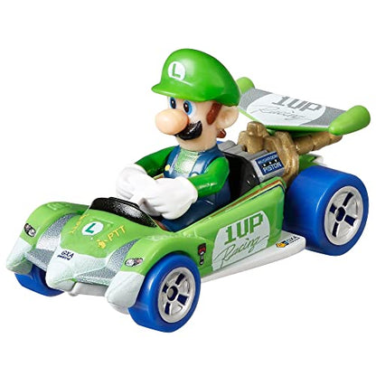 Hot Wheels - Toys, Color (Mattel GRN18) Luigi Circuit Special Mario Kart Character Car Diecast 1:64 Scale