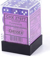 Borealis 12mm d6 Purple/White Luminary Dice Block (36 dice) by Chessex