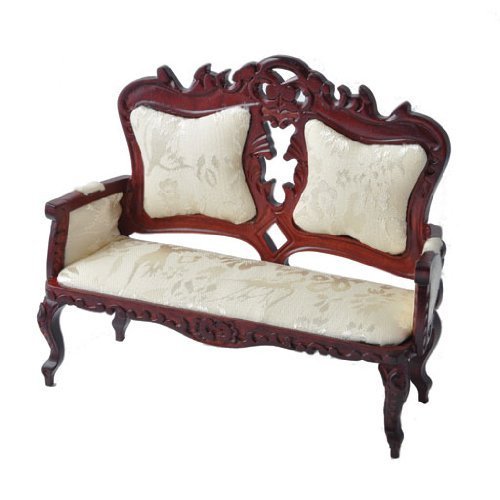Town Square Miniatures Dollhouse Miniature Mahogany Victorian Parlor Sofa