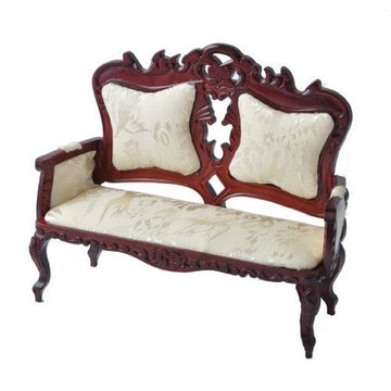 Town Square Miniatures Dollhouse Miniature Mahogany Victorian Parlor Sofa