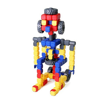 POPULAR PLAYTHINGS LinkaBlox Deluxe Snap Together Building Toy, Click Block Construction Set for Kids, Stem Play Ages 4 & Up - 126 Pieces