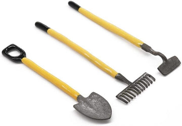 3 Pcs 1/12 Miniature Shovel Rake and Hoe Farm Tools Dollhouse Decoration Accessories Yard Supplies Scene Model Set Decor Accessories,Dollhouse