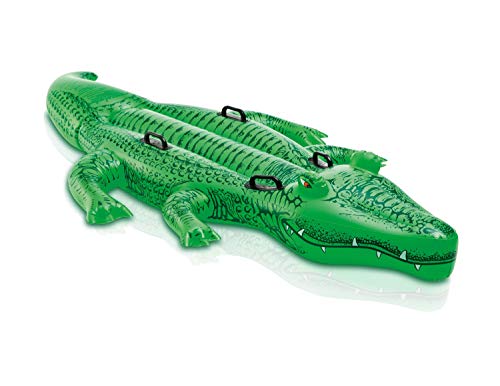 INTEX Giant Gator Inflatable Pool Float: Animal Pool Toy for Kids - 2 Heavy-Duty Handles - 176lb Weight Capacity - 80" x 45" - for Ages 3+