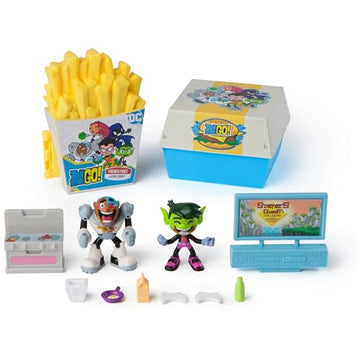 Spin Master Teen Titans Go! Kitchen Chaos Dis-Play Set with Beast Boy and Cyborg Figures and Accessories, Playset Kids Toys for Boys and Girls 4
