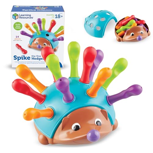 Learning Resources Spike The Fine Motor Hedgehog - Toddler Montessori Toys, Stacking Shape, Gifts For Boys And Girls, Sorting And Matching Skill