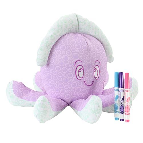 Crayola Color Me Plush, Purple Octopus with 3 Ultra-Clean Washable Markers, Creative Fun for Boys and Girls Ages 3 and Up