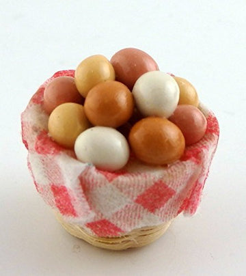 Melody Jane Dolls Houses House Miniature 1:12 Scale Kitchen Country Store Accessory Basket of Eggs