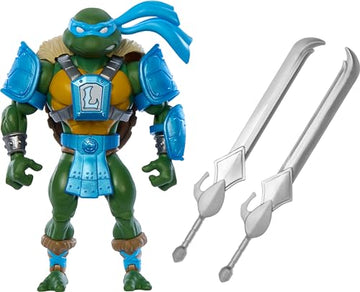 Mattel Masters of the Universe Origins Turtles of Grayskull Action Figure & Accessories, Leonardo Collectible Toy with 16 Joints, TMNT & MOTU