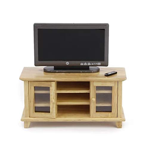 SXFSE Dollhouse TV Cabinet, 1:12 Scale Dollhouse Accessories Miniature Furniture Decor Model Play Toy