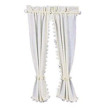 Dollhouse Miniature Country Curtains in Ecru by Barbara O039;Brien