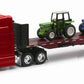 Peterbilt Truck with Flatbed Trailer and 2 Farm Tractors: Diecast and Plastic Model - 1:32 scale