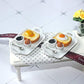 SXFSE Dollhouse Decoration Accessories, 1:12 Dollhouse Miniature Scene Model Breakfast Bread Coffee Egg Set (Egg Bread, 53 x 33 mm)