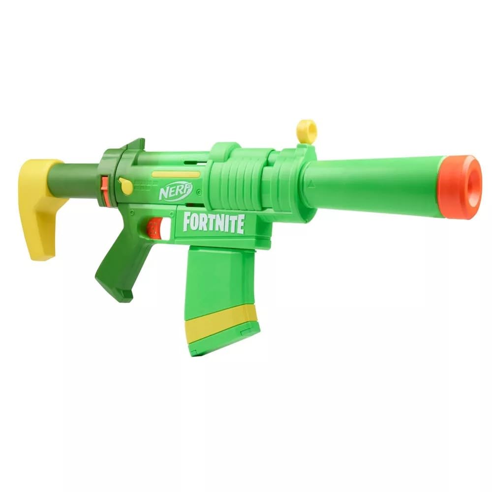 Nerf Fortnite SMG-Zesty Elite Dart Blaster - Removable Stock and Barrel, Removable 10-Dart Clip, 10 Official Nerf Elite Darts