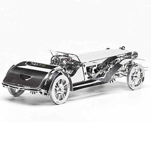 Model Car Kit 3D Model kit Glorious Cabrio2 - Moving Wind-Up Retro Car Collectible | 3D Puzzle for Adults - Metal DIY Kit | DIY Construction Set