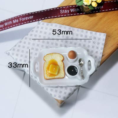 SXFSE Dollhouse Decoration Accessories, 1:12 Dollhouse Miniature Scene Model Breakfast Butter Bread Coffee Egg Set