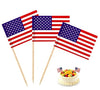 100 Pcs USA American Flag US Toothpick Flags, Small Mini Stick Cupcake Toppers US Flags,4th of July,Veterans Day,Country Picks Party Decoration