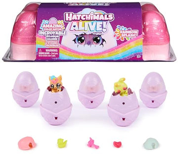 Hatchimals Alive, Rainbow Splash Carton, 5 Surprise Eggs, Ages 3+