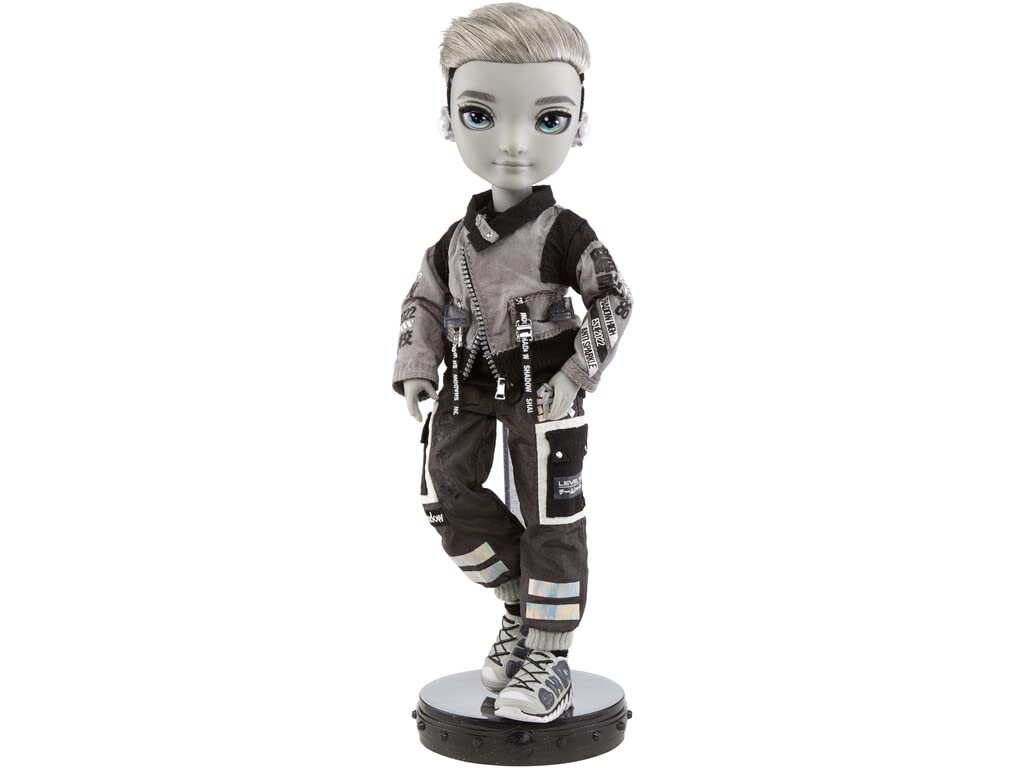Rainbow High Shadow Series 1 Ash Silverstone- Greyscale Boy Fashion Doll. 2 Silver Designer Outfits to Mix & Match with Accessories, , Multicolor