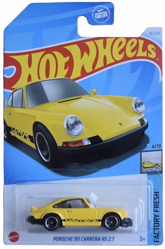 Mattel Hot Wheels Porsche 911 Carrera RS 2.7, Factory Fresh 4/10 [Yellow] 46/250