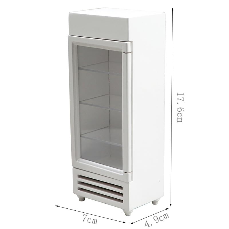 AirAds Dollhouse 1:12 scale dollhouse Miniature refrigerator and side cart (1 red refrigerator)