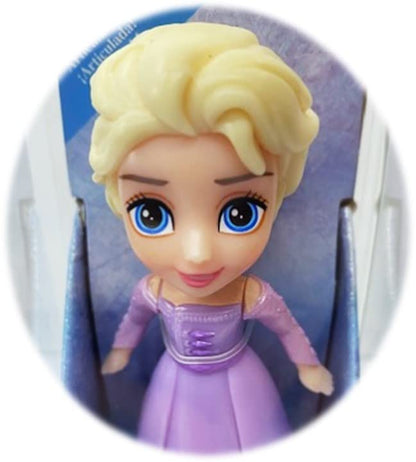 Amarina Packed in Clear Box for Gift Frozen Mini Poseable 3.5inch Doll Choose from All 14 Style Frozen Characters (ELSA Lilac)