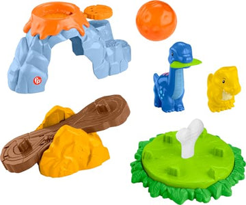 Little People Fisher-Price Spin & Play Dinosaur Playground - Toddler Interactive Playset with Spinning Action