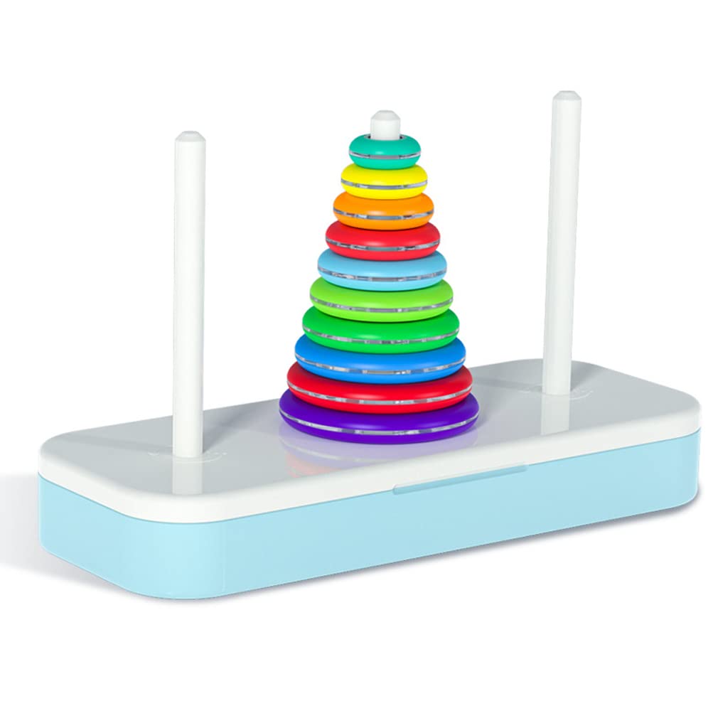 Hanoi Tower Logical Thinking Tower of Hanoi Brain Teaser Puzzle Stacking Game 10 Rings