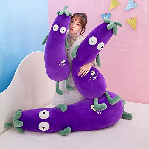 JOSON Purple Large Simulation Mr. Eggplant Doll Sleeping Pillow Doll,Plush Toy Cushion (35.5 inches 90cm)