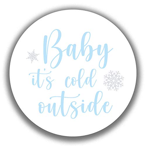 2"" Round Baby It's Cold Outside Stickers (40 Labels) (Blue)