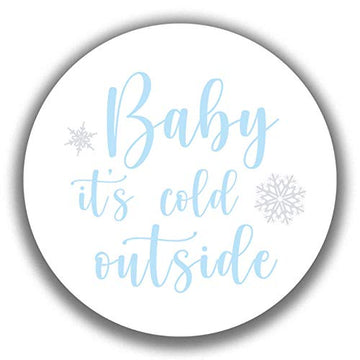 2"" Round Baby It's Cold Outside Stickers (40 Labels) (Blue)