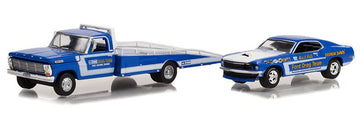 Greenlight 33240-A H.D. Trucks Series 24 - 1969 F 350 Ramp Truck with 1969 Mustang Drag Team ‘The Going Thing’ - Hubert Platt’s 'Georgia Shaker' 1:64